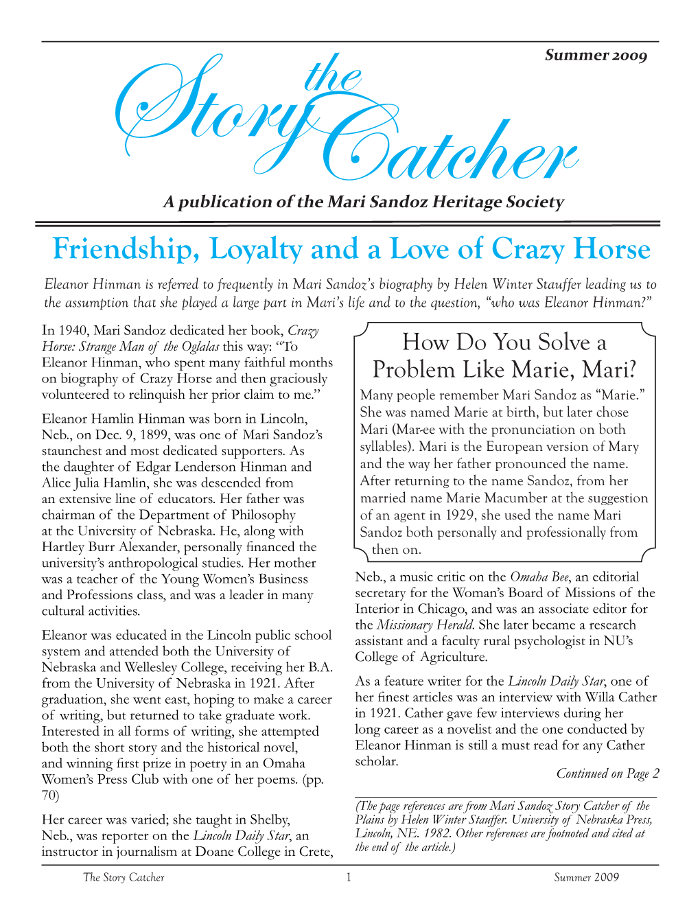 Friendship, Loyalty and a Love of Crazy Horse