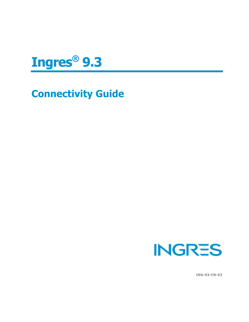 Ingres 9.3 Connectivity Guide