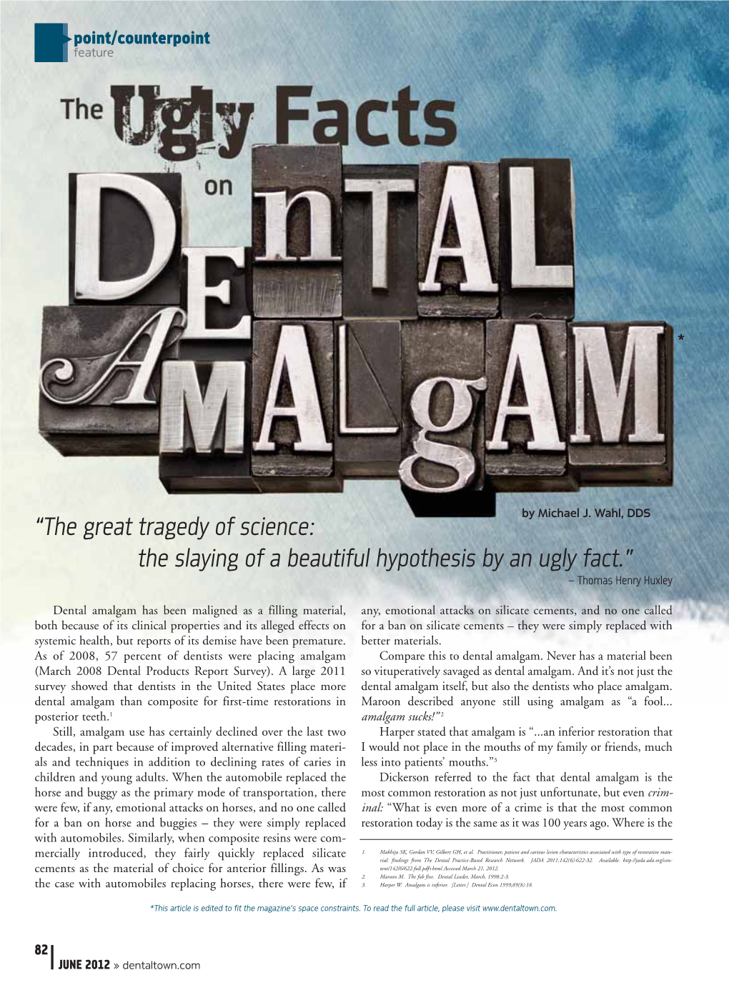 The Ugly Facts on Dental Amalgam