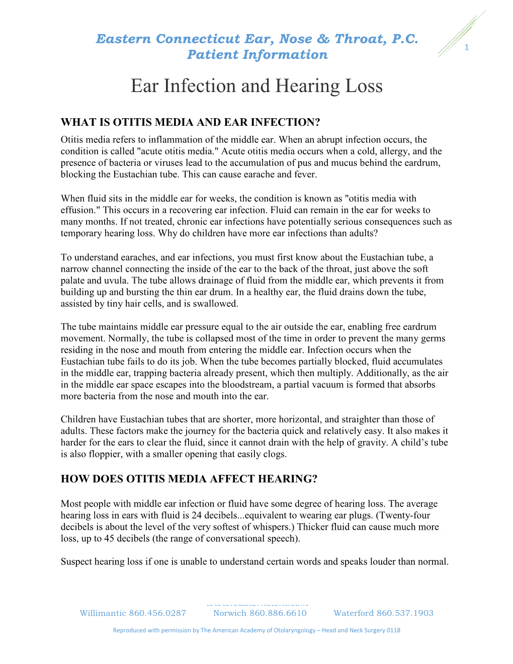 Ear Infection and Hearing Loss