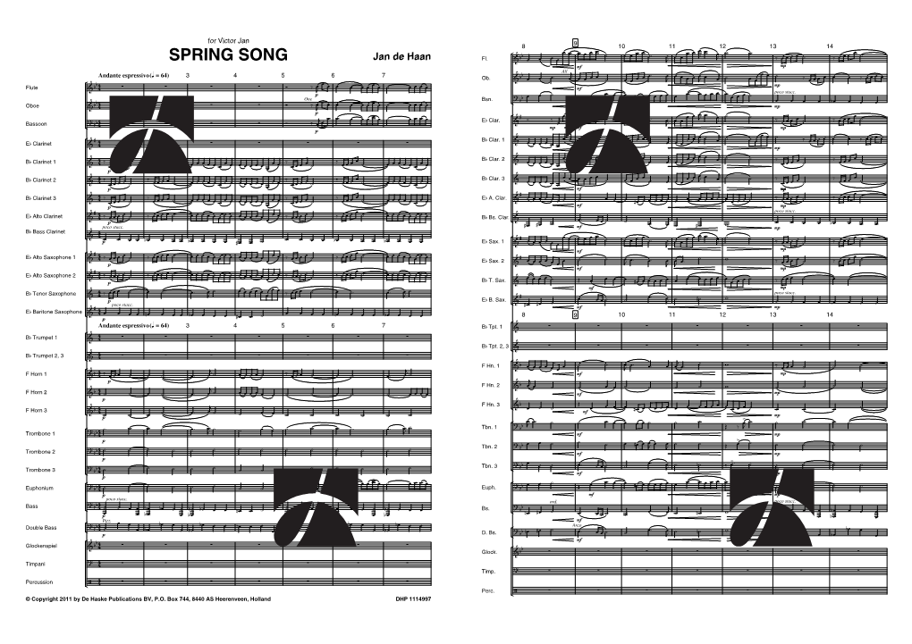 SPRING SONG           Mf Mp All Andante Espressivo(Q = 64) 345 6 7 Ob