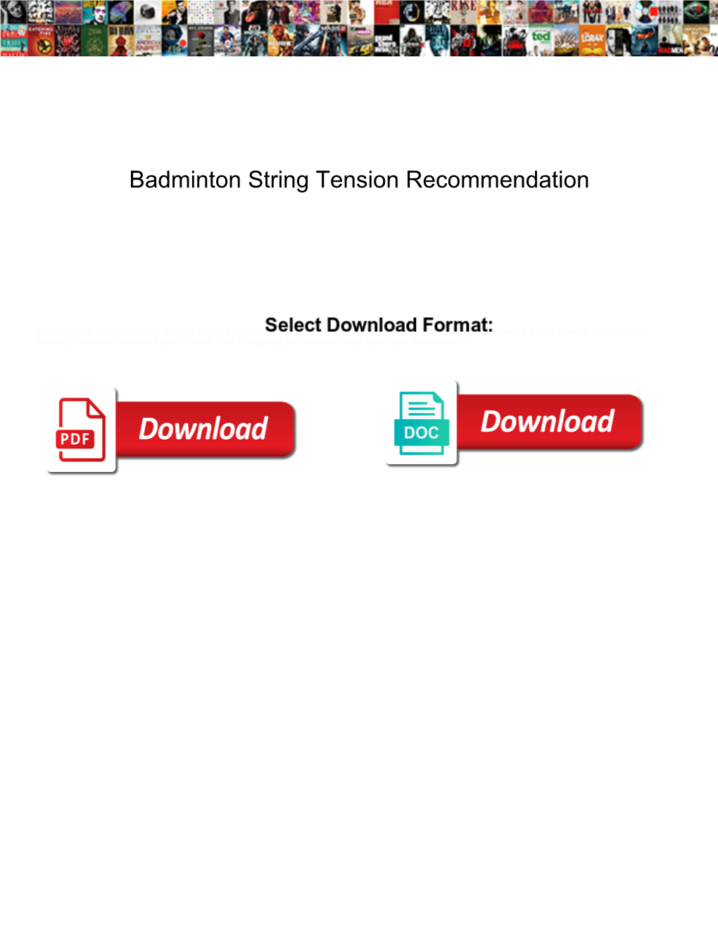 Badminton String Tension Recommendation