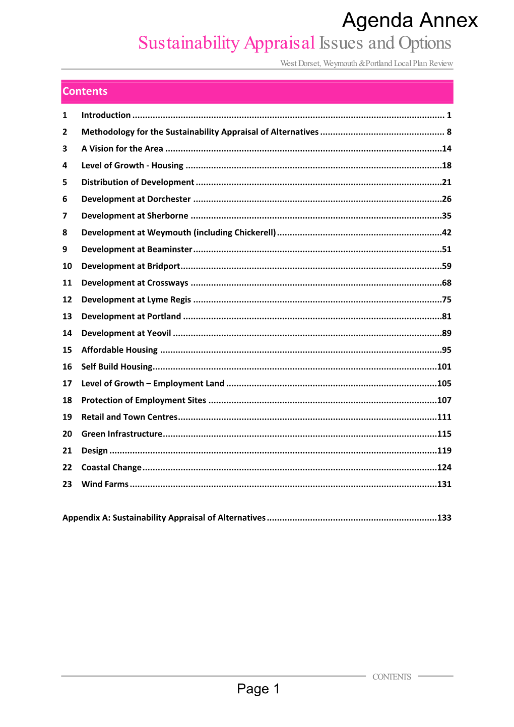 West Dorset and Weymouth and Portland Local Plan Review