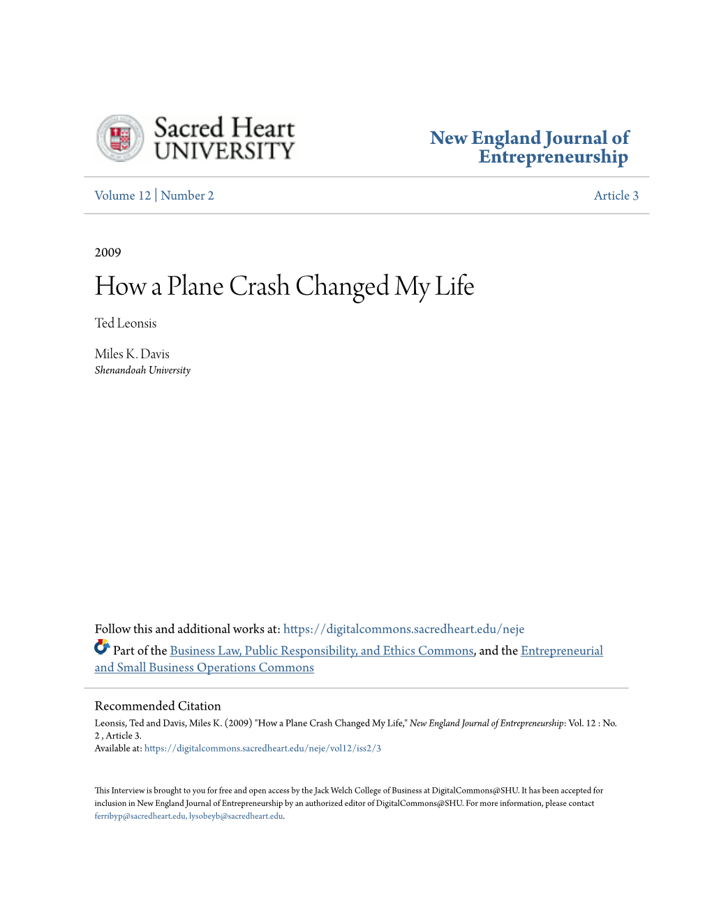 How a Plane Crash Changed My Life Ted Leonsis