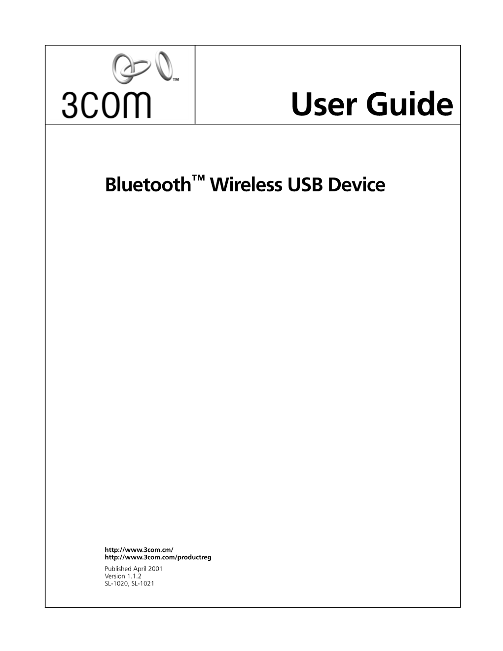 Bluetooth ™ Wireless USB Device User Guide