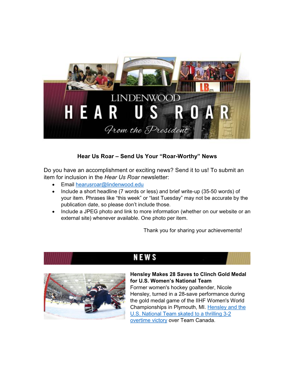 Hear Us Roar – Send Us Your “Roar-Worthy” News