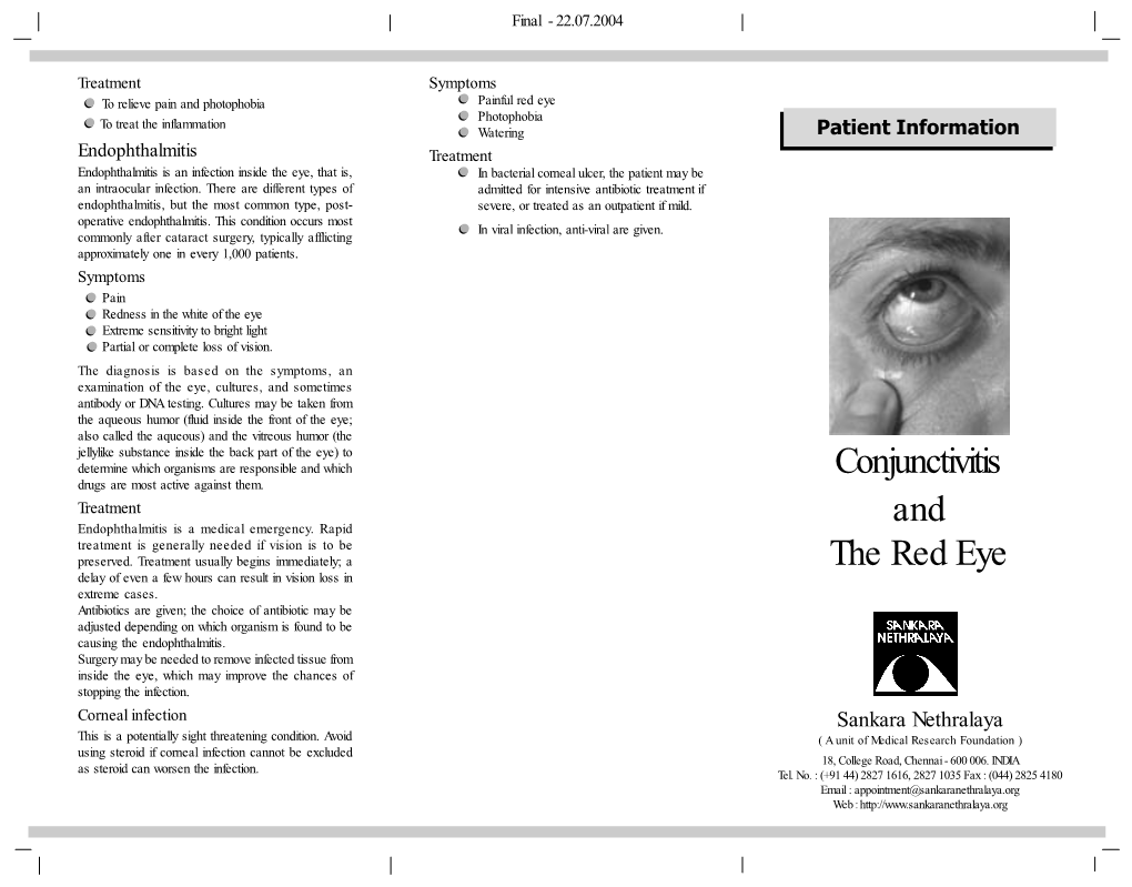 Conjunctivitis and the Red