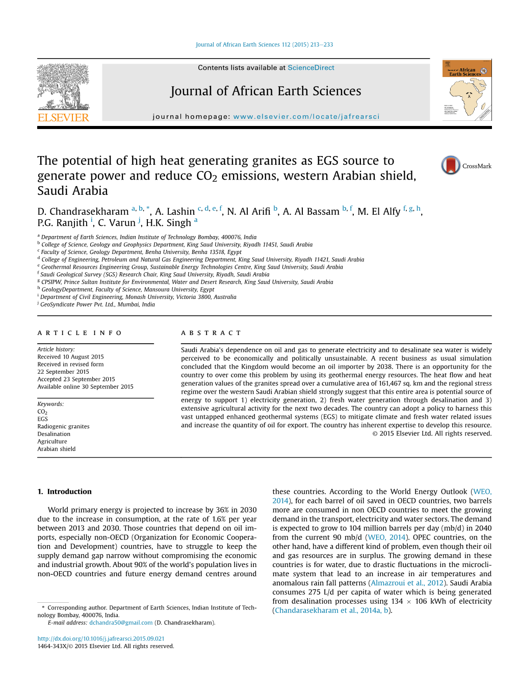 The Potential of High Heat Generating Granites As EGS Source to Generate Power and Reduce CO2 Emissions, Western Arabian Shield, Saudi Arabia