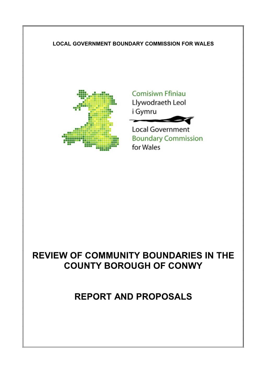 Review of Community Boundaries in the County Borough of Conwy