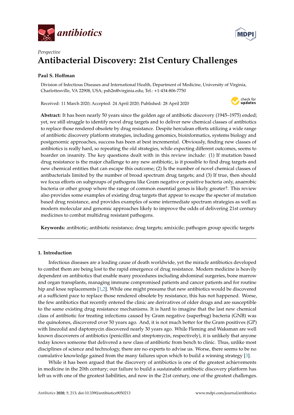 Antibacterial Discovery: 21St Century Challenges