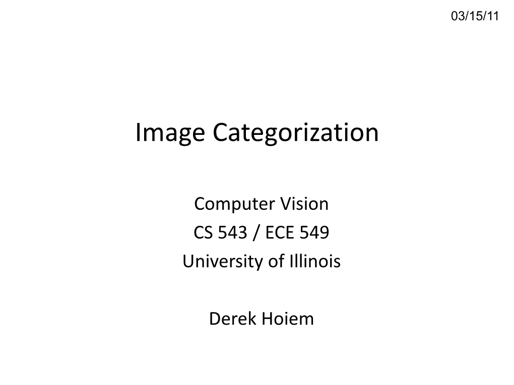 Image Categorization