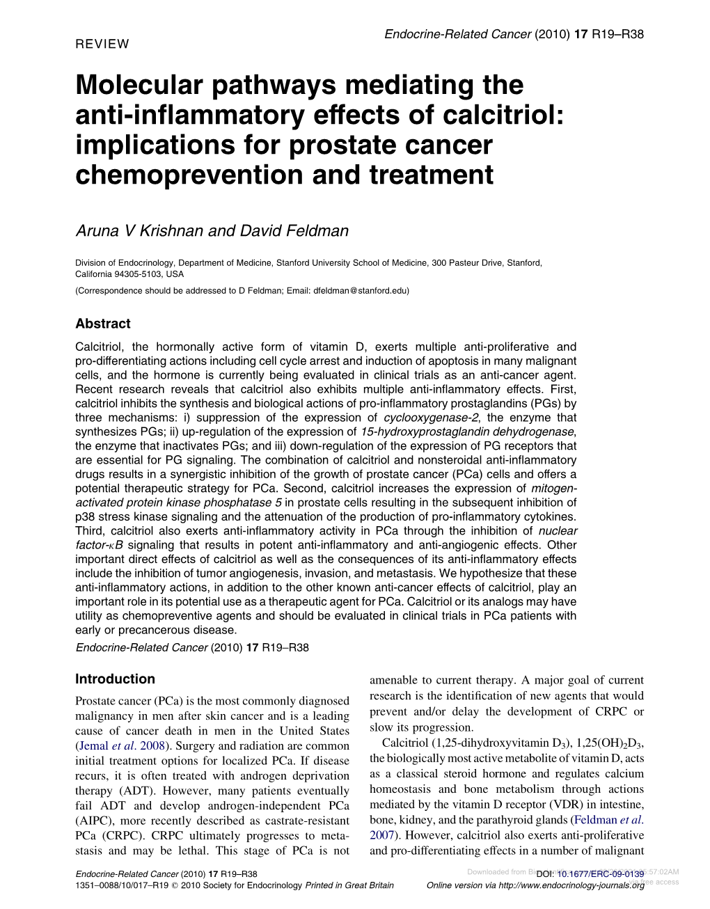 Molecular Pathways Mediating the Anti-Inflammatory Effects of Calcitriol