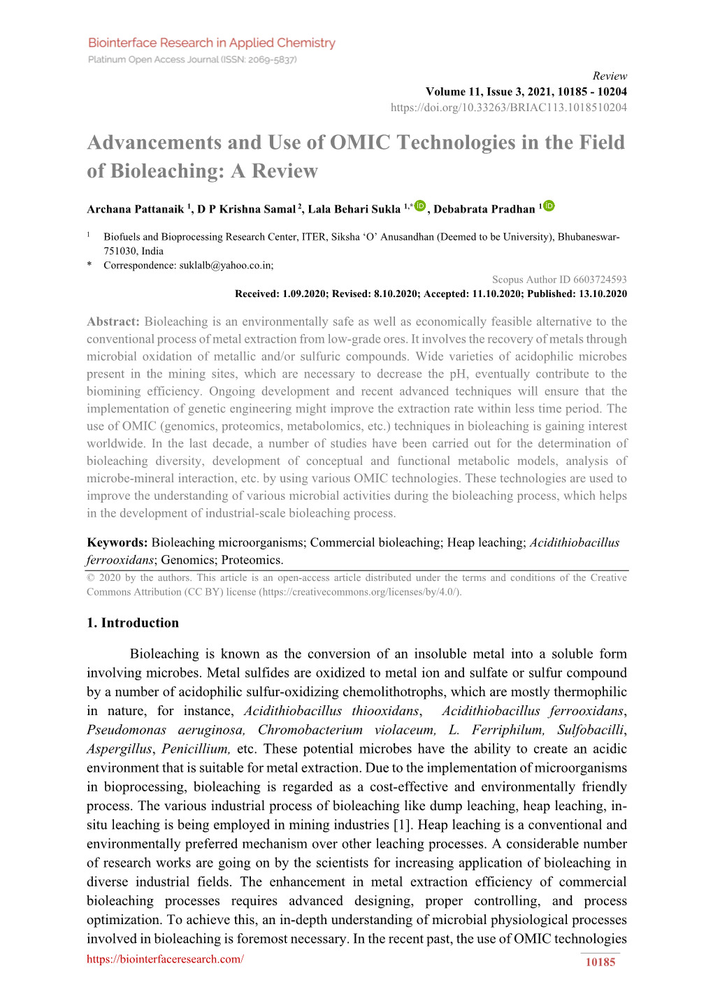 Advancements and Use of OMIC Technologies in the Field of Bioleaching: a Review