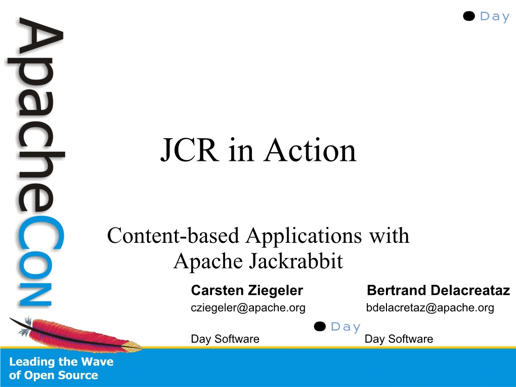 JCR and Apache Jackrabbit O