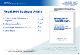 JASRAC Annual Report 2016