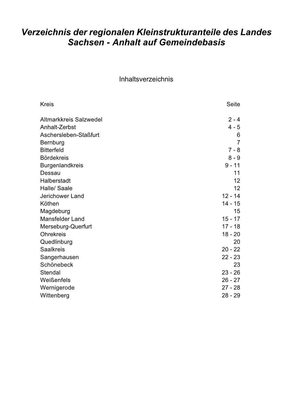 Sachsen - Anhalt Auf Gemeindebasis