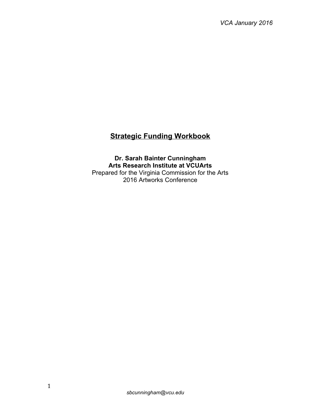 Strategic Funding Workbook