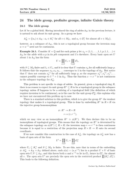 24 the Idele Group, Profinite Groups, Infinite Galois Theory