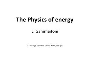 The Physics of Energy-Gammaitoni