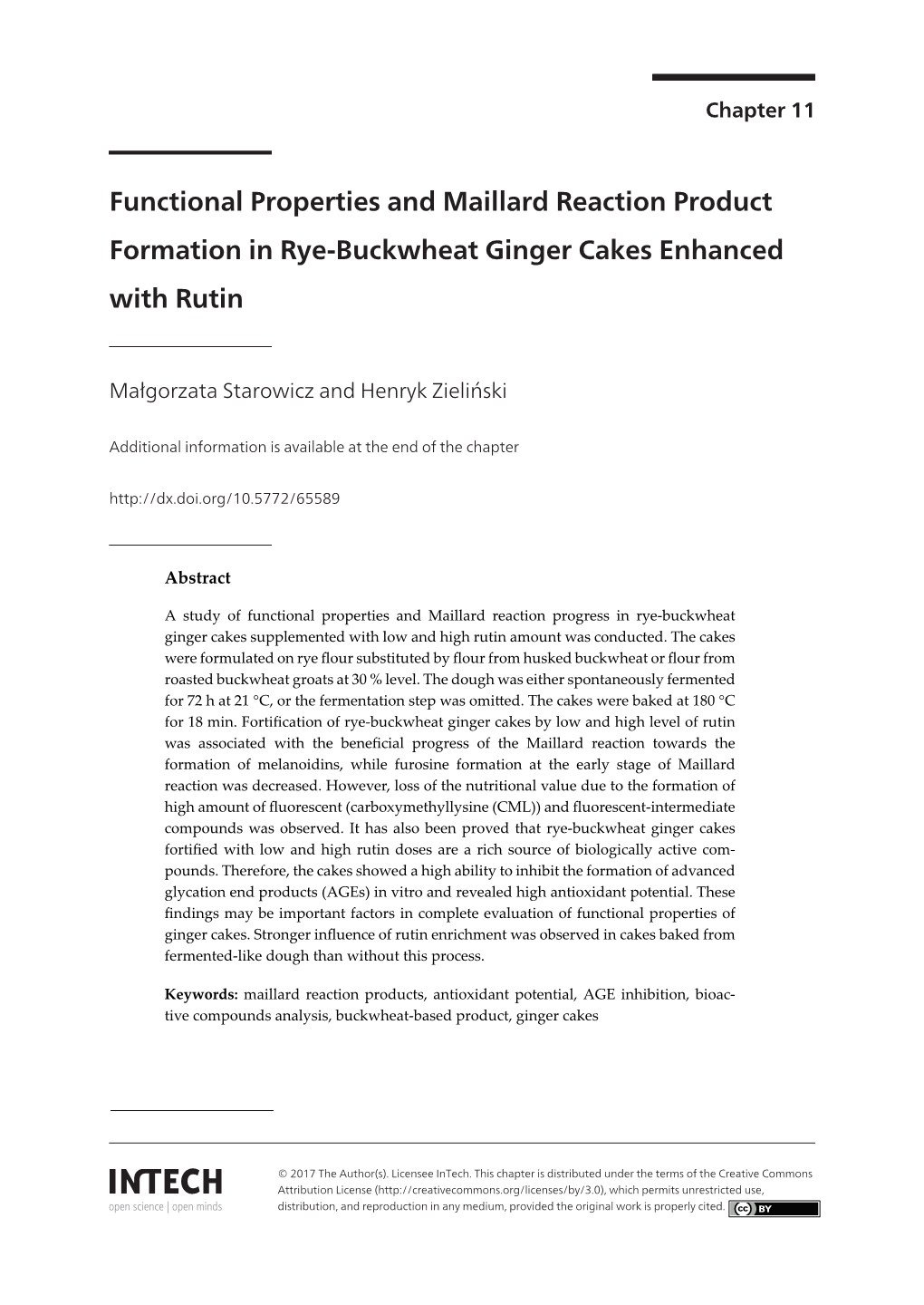 Functional Properties and Maillard Reaction Product Formation in Rye