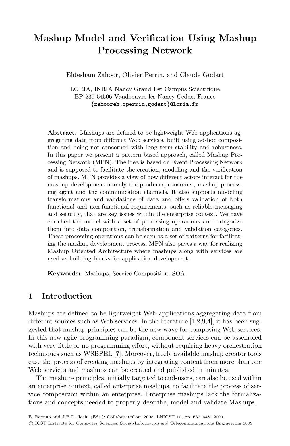 Mashup Model and Verification Using Mashup Processing Network