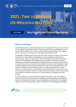 2021:Time to Upgrade Us-Moldova Relations