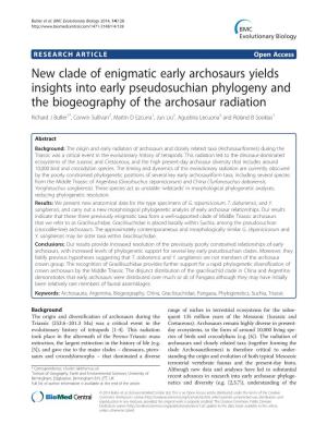 New Clade of Enigmatic Early Archosaurs Yields Insights Into Early