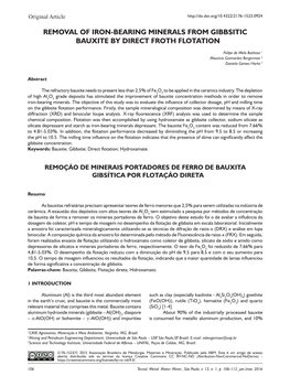 Removal of Iron-Bearing Minerals from Gibbsitic Bauxite by Direct Froth Flotation