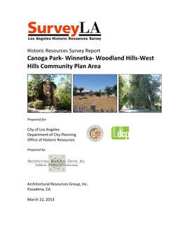 Canoga Park- Winnetka- Woodland Hills-West Hills Community Plan Area