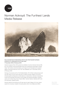 Norman Ackroyd: the Furthest Lands Media Release
