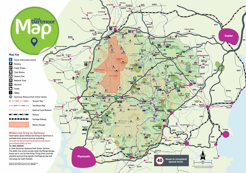 Military Live Firing on Dartmoor Map