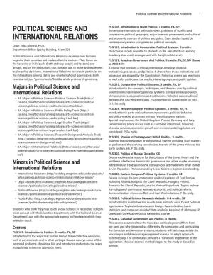 Political Science and International Relations 1