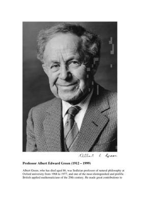 Prof. Albert Edward Green