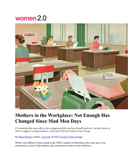 Mothers in the Workplace: Not Enough Has Changed Since Mad Men Days