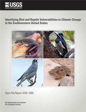 Identifying Bird and Reptile Vulnerabilities to Climate Change in the Southwestern United States
