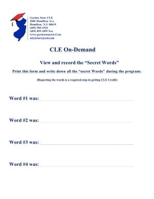 CLE On-Demand