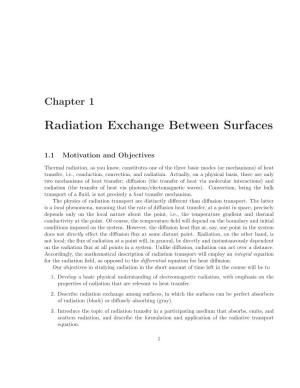 Radiation Exchange Between Surfaces