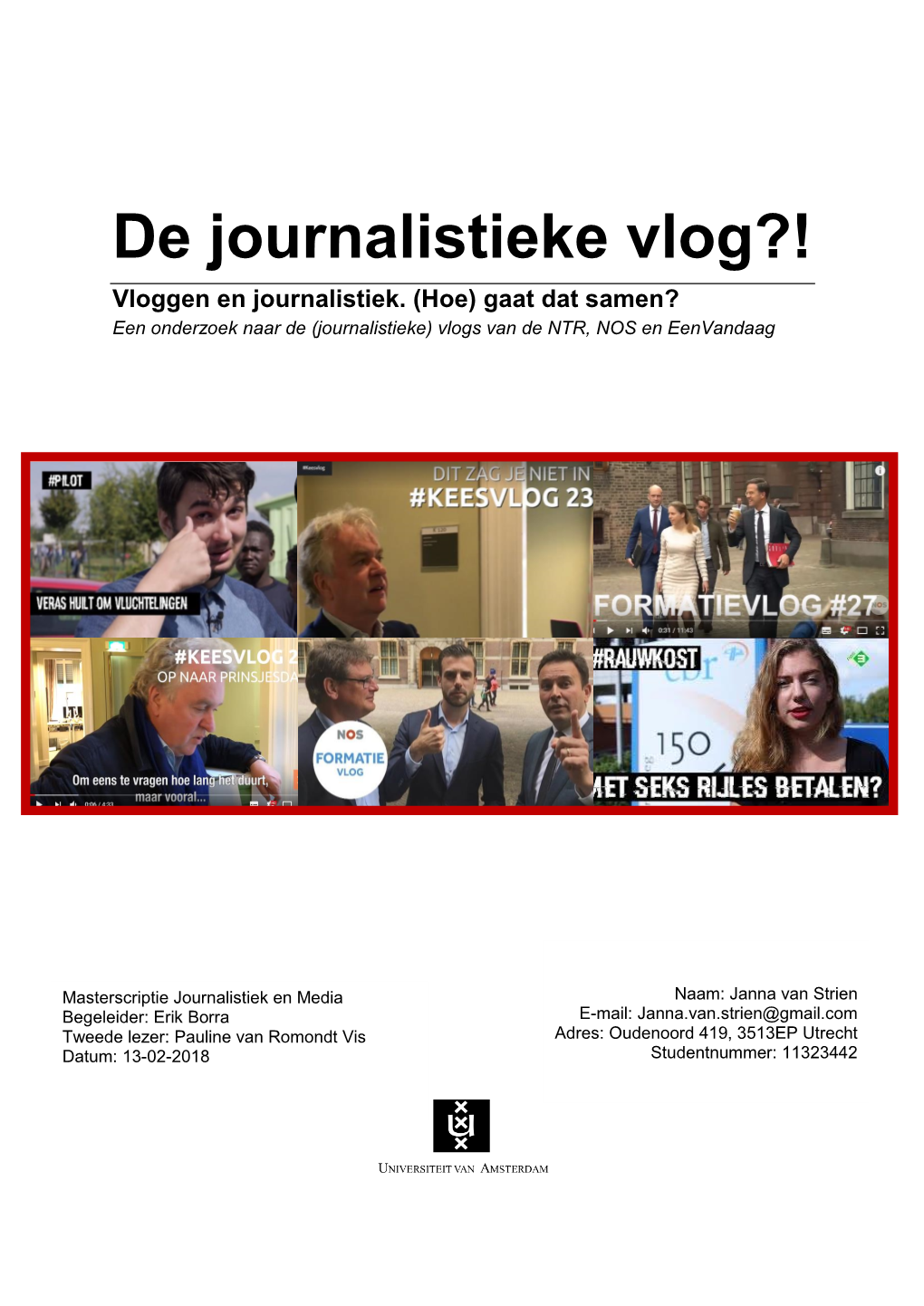 De Journalistieke Vlog?! Vloggen En Journalistiek