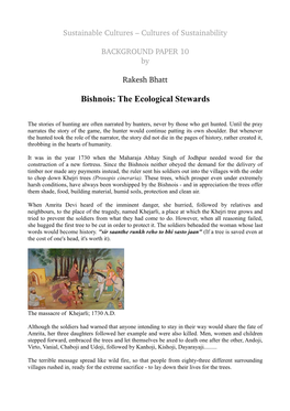 Bishnois: the Ecological Stewards