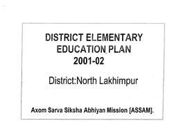 Distrcit Elementary Education Plan 2001-02 Lakhimpur.Pdf