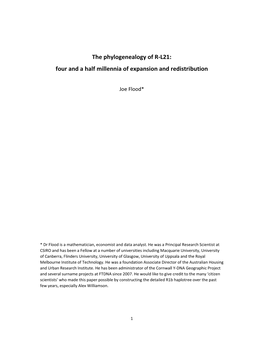 The Phylogenealogy of R-L21: Four and a Half Millennia of Expansion and Redistribution