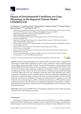 Impact of Environmental Conditions on Grass Phenology in the Regional Climate Model COSMO-CLM