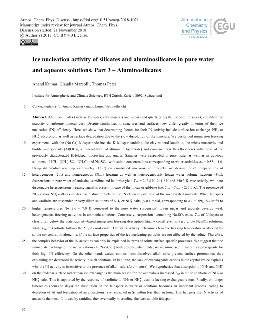 Ice Nucleation Activity of Silicates and Aluminosilicates in Pure Water and Aqueous Solutions