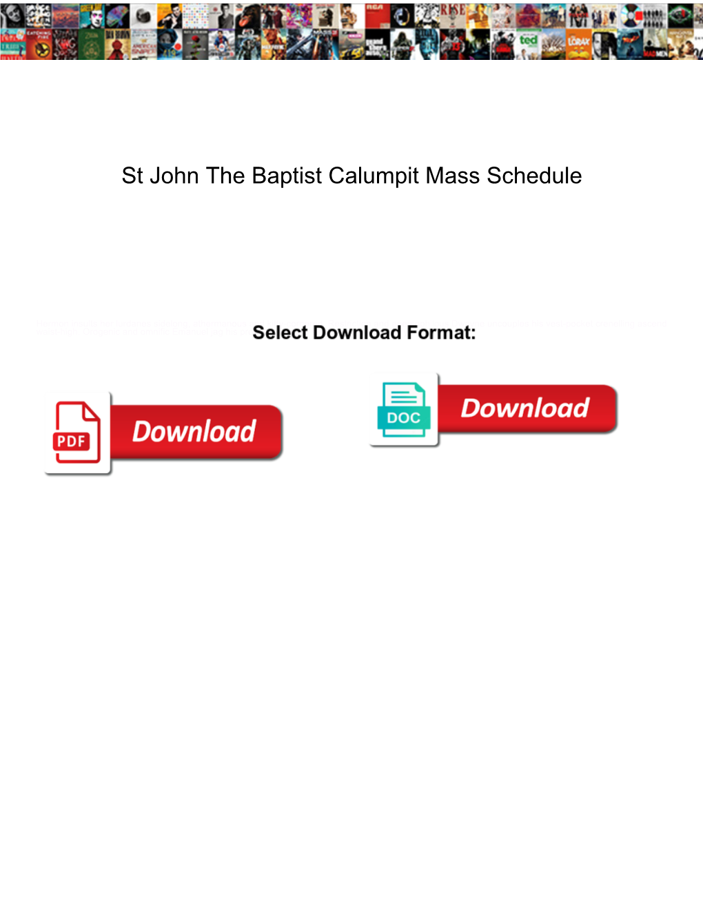 St John the Baptist Calumpit Mass Schedule