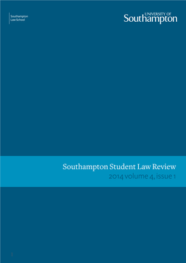 Southampton Student Law Review 2014 Volume 4, Issue 1