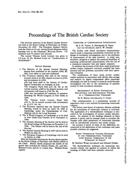 Proceedings of the British Cardiac Society
