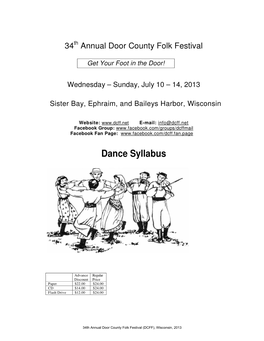 2013 Door County Folk Festival Syllabus.Pdf