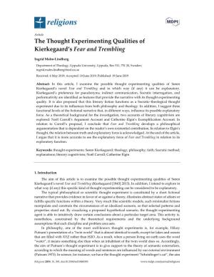 The Thought Experimenting Qualities of Kierkegaard's Fear and Trembling
