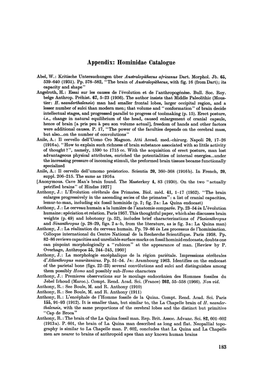 Appendix: Hominidae Catalogue