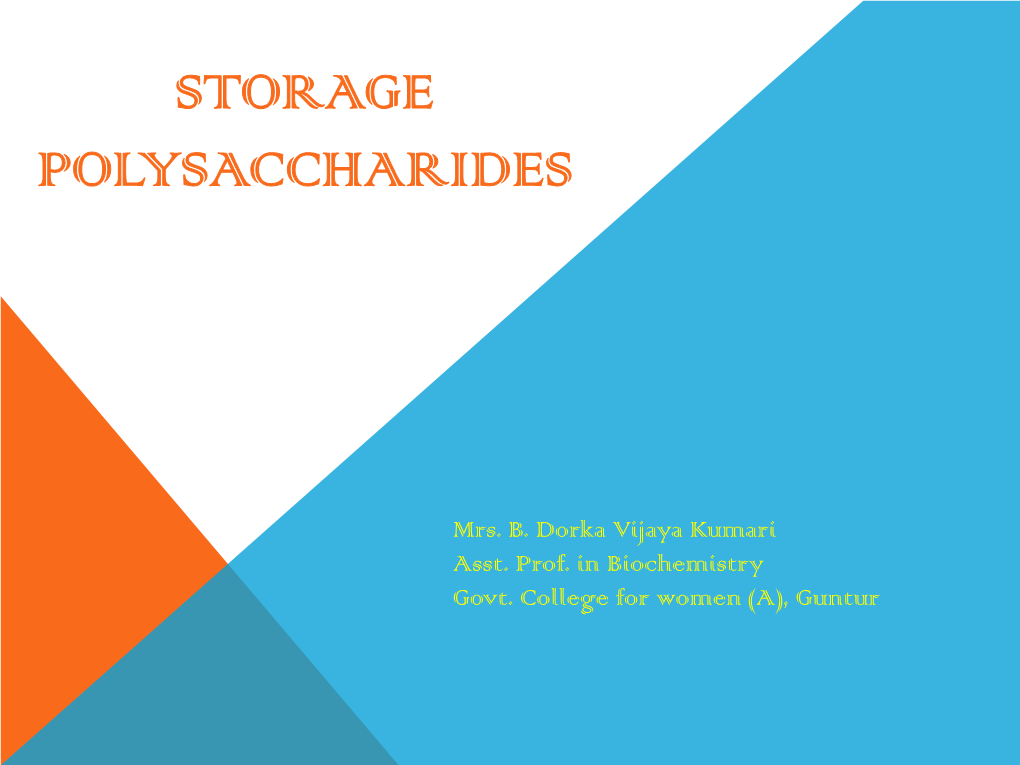 Storage Polysaccharides